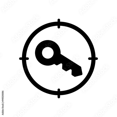 target keyword icon solid vector design