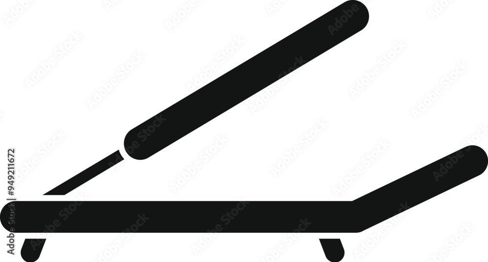 Simple vector illustration of a paper cutter cutting a single sheet of paper on a white background Simple vector illustration of a paper cutter cutting a single sheet of paper on a white background