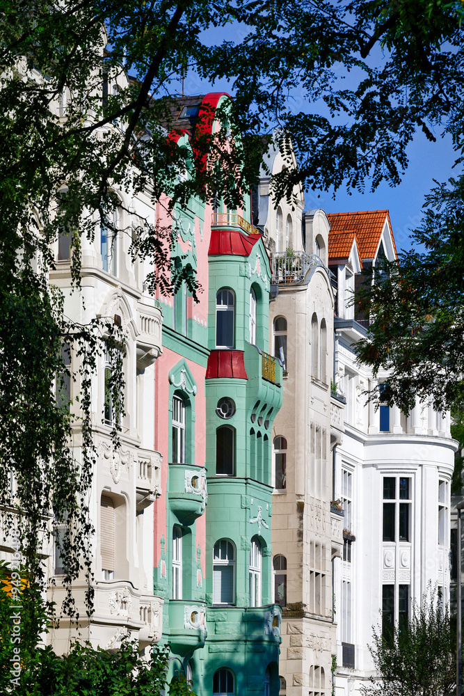 Naklejka premium art nouveau houses from the founding period in cologne's liveable southern district