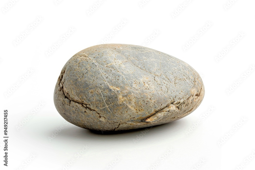A large rock sits on a white surface, perfect for use in illustrations or designs where texture and color are important A large rock sits on a white surface, perfect for use in illustrations or designs where texture and color are important