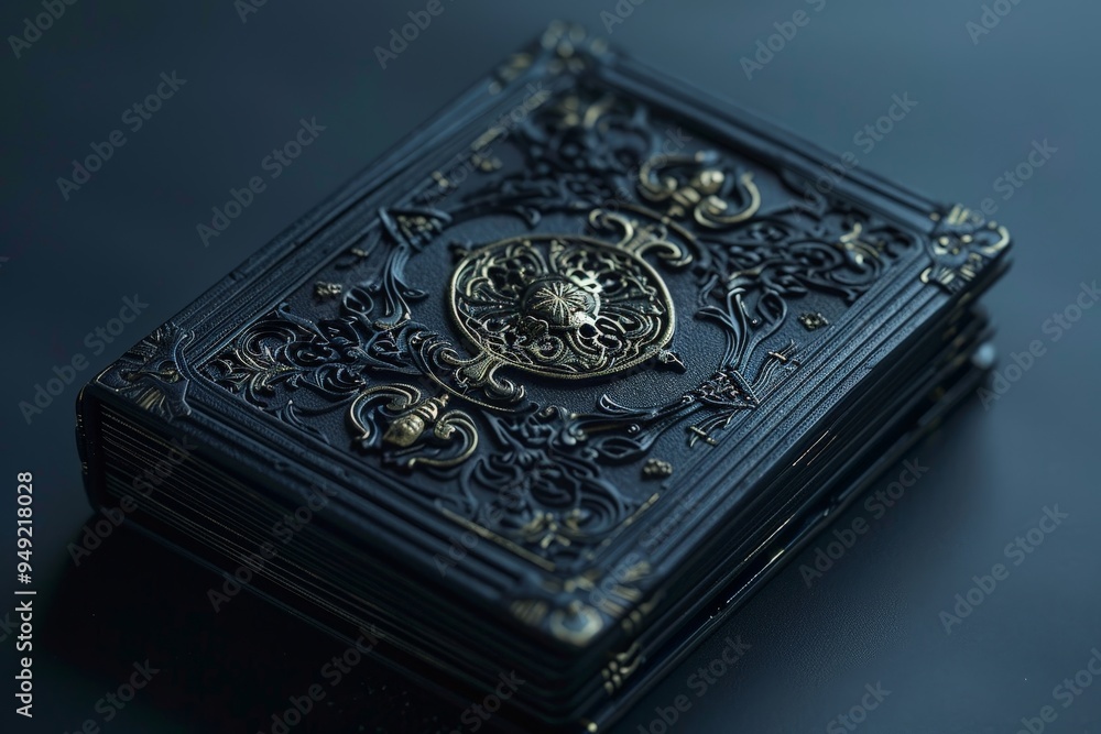 A matte and minimal design graces the back of a card from a fantasy occult game themed around Dante's Inferno. A matte and minimal design graces the back of a card from a fantasy occult game themed around Dante's Inferno.