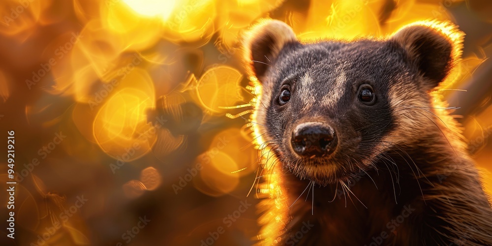 Obraz premium Close up view of a Honey Badger Mellivora capensis