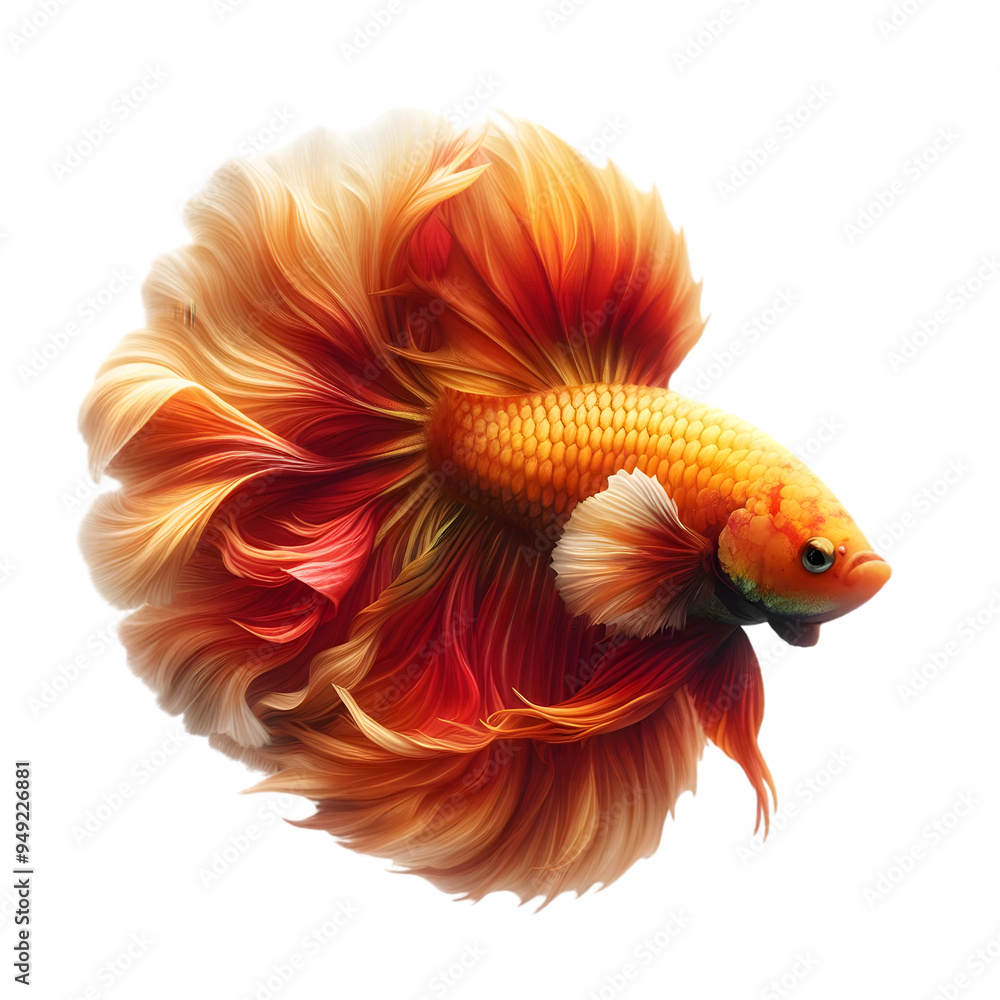 Fototapeta premium Betta fish swimming on Transparent background