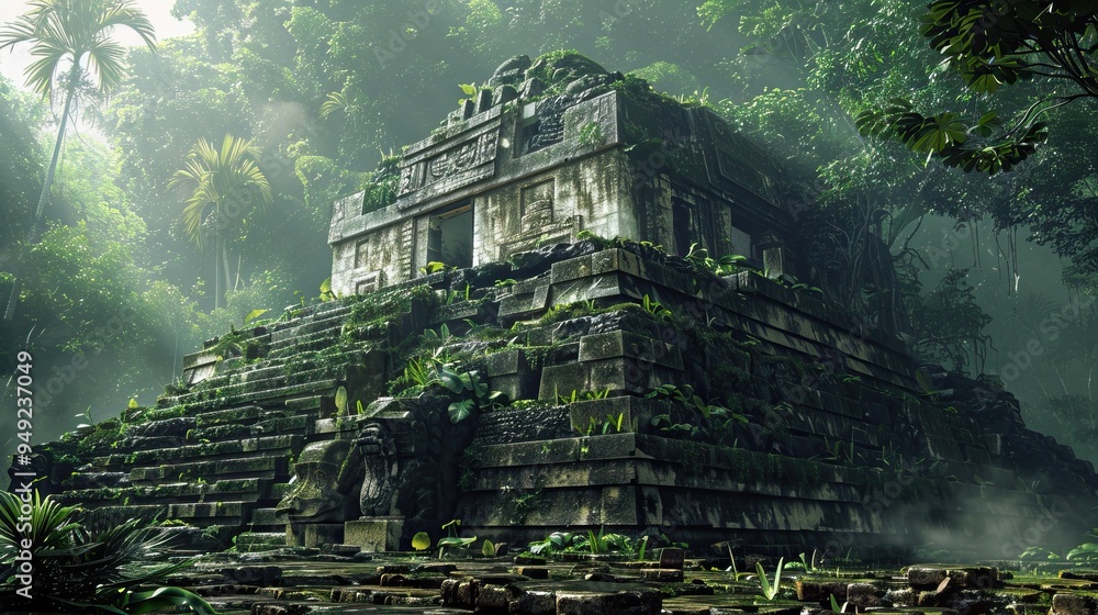 Ancient Mayan Temple Reclaimed by the Jungle Ancient Mayan Temple Reclaimed by the Jungle