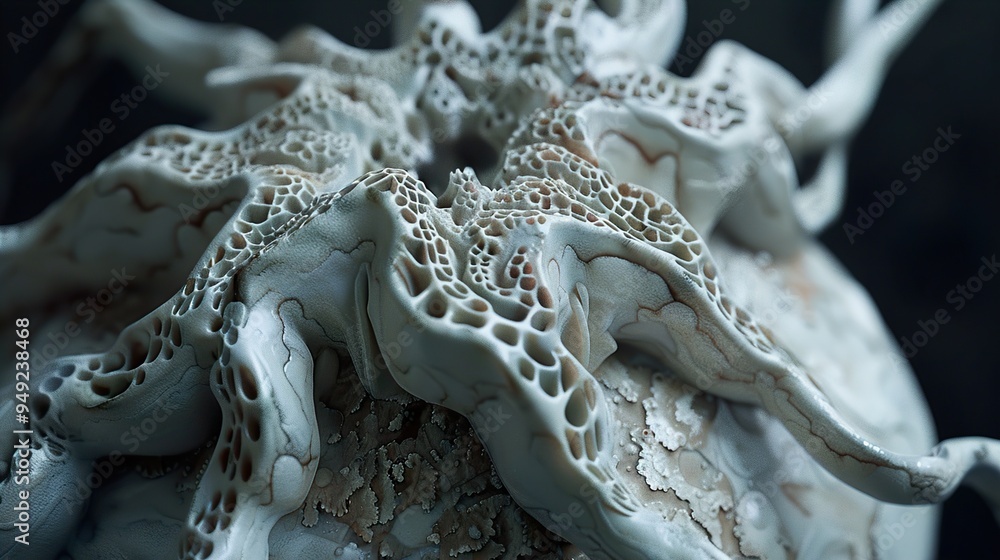 Abstract Organic Form: Cellular Structure in 3D Render Abstract Organic Form: Cellular Structure in 3D Render