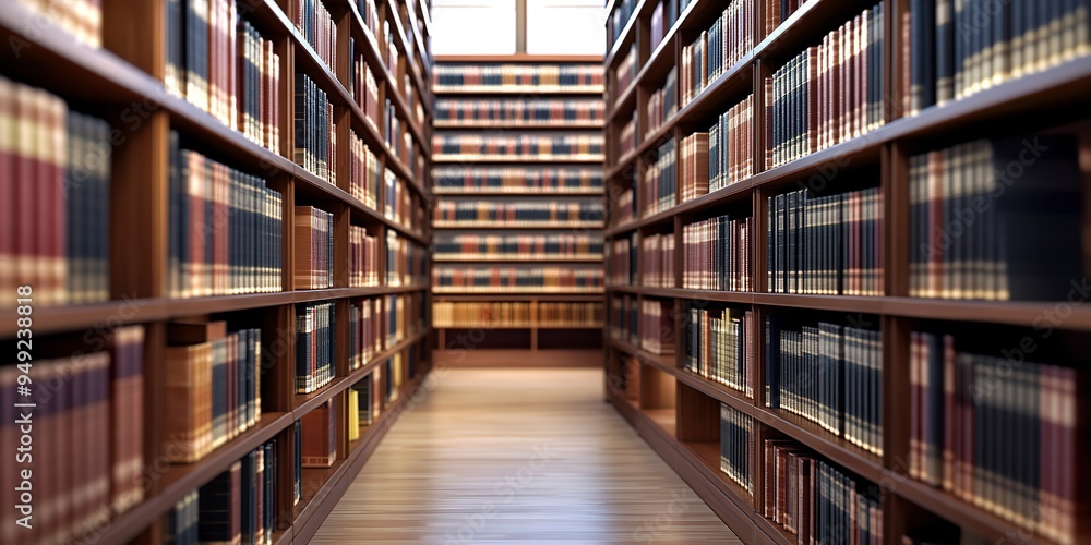 Law Library. Rows of Books and Legal References in a Law Firm Law Library. Rows of Books and Legal References in a Law Firm