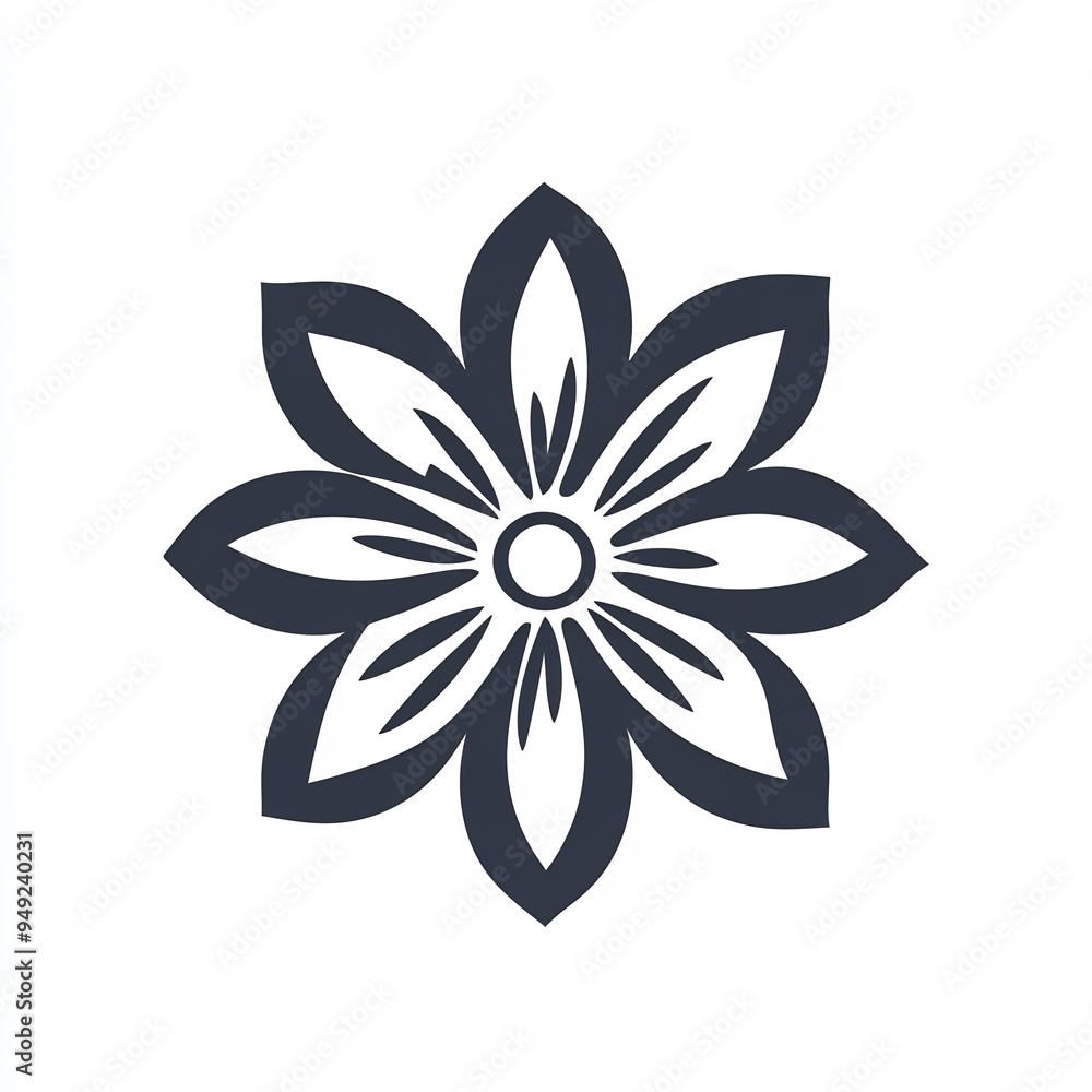 Florist simple flower icon with petals symbolizing nature and beauty Florist simple flower icon with petals symbolizing nature and beauty