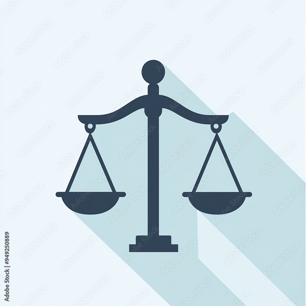 Law Firm balanced scale icon emphasizing justice and legal services Law Firm balanced scale icon emphasizing justice and legal services