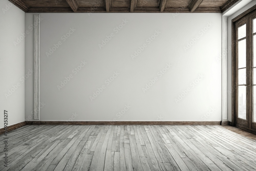 Empty Room with White Walls and Wooden Floor Empty Room with White Walls and Wooden Floor