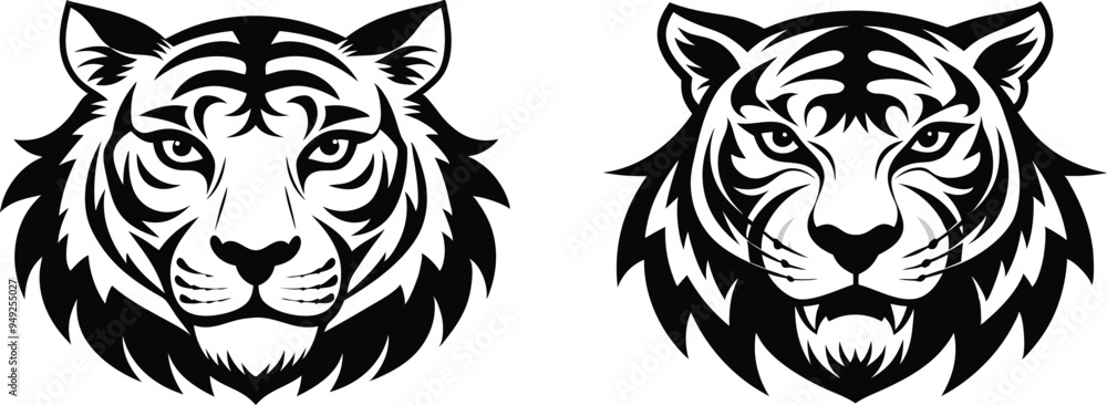 tiger head silhouette vector illustration tiger head silhouette vector illustration