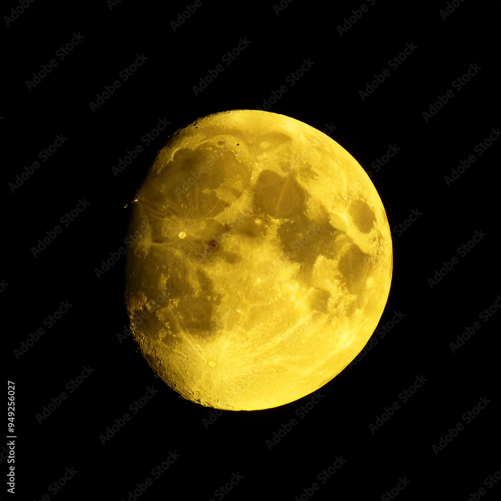 Full moon, glowing golden against a dark, starless night sky. Full moon, glowing golden against a dark, starless night sky.