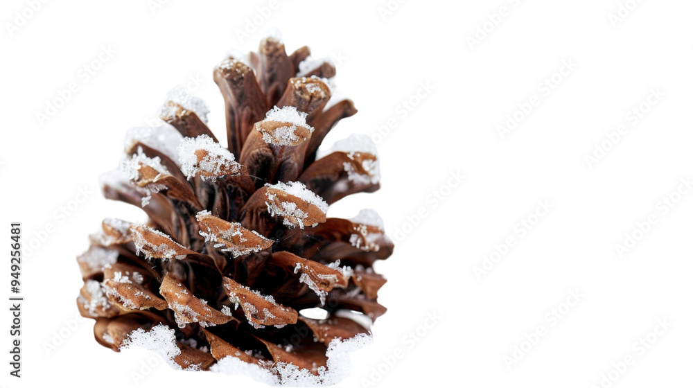 Pine cone with snow isolated on white background Pine cone with snow isolated on white background