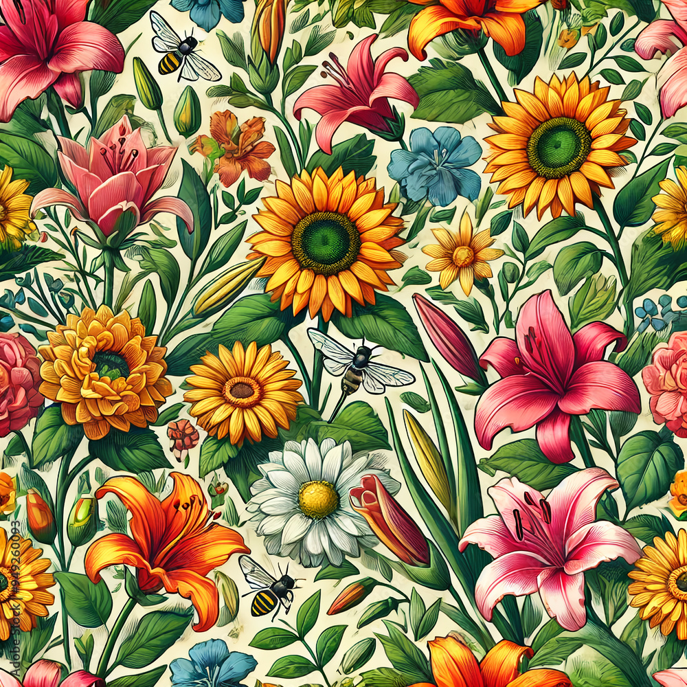 flowers pattern generative ai flowers pattern generative ai