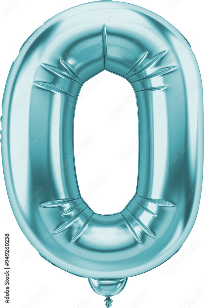 Obraz premium blue color Alphabets and numbers Balloons clipart, letters, transparent background.