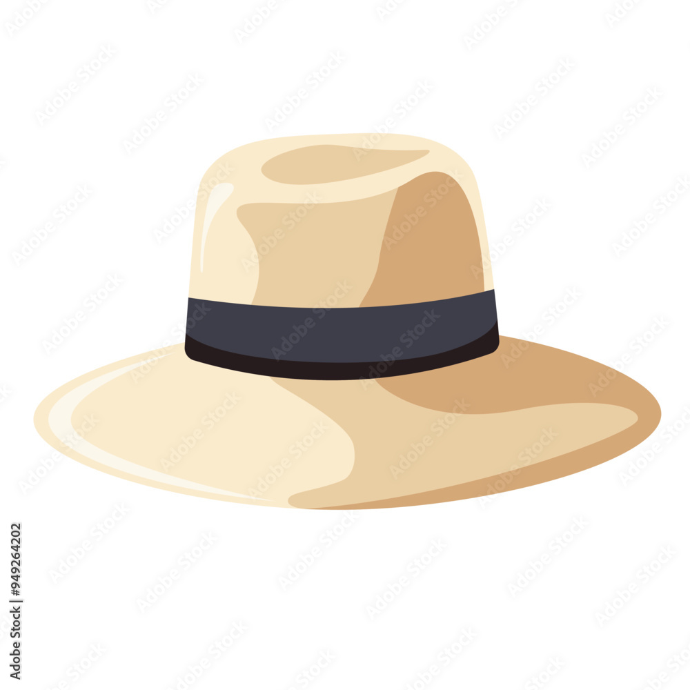 Summer beach fedora hat vector image, trilby straw panama hat illustration, isolated on white background, beige fedora hat clip art
Summer beach fedora hat vector image, trilby straw panama hat illustration, isolated on white background, beige fedora hat clip art