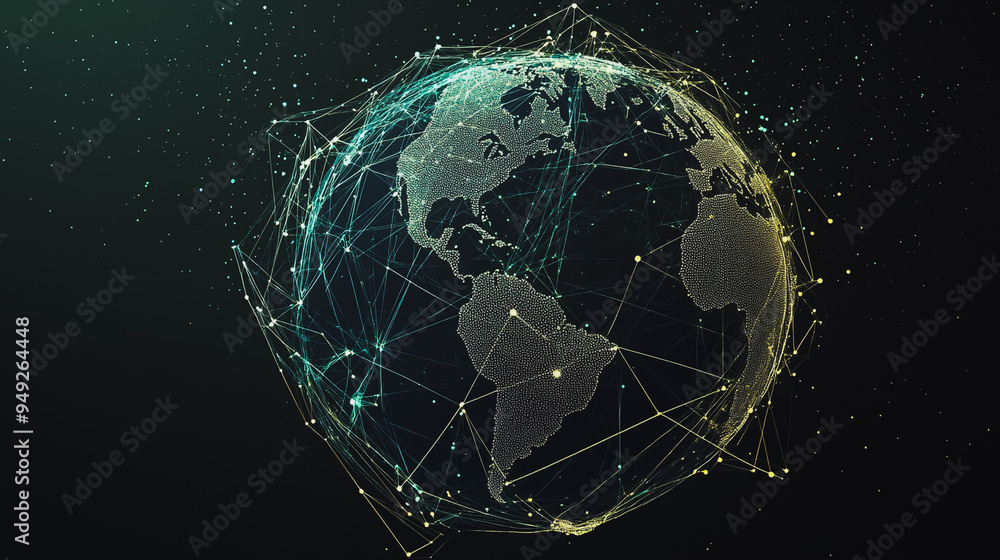 Fototapeta premium background Innovation network points Earth's surface wave background Abstract digital wave background information technology background The background is the background. gradient wave digital wave ban