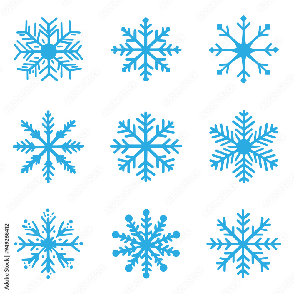 Christmas snowflakes collection vector Christmas snowflakes collection vector