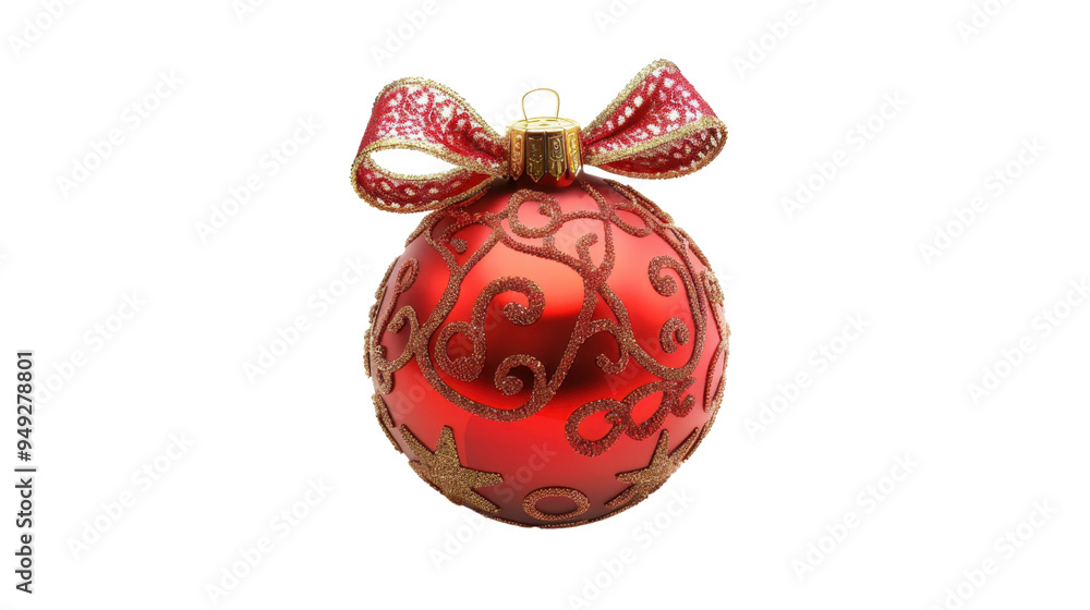 Christmas gold red decorations balls New Year isolated on white background Christmas gold red decorations balls New Year isolated on white background