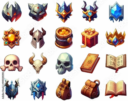 Medieval RPG Game Objects inventory Icon Pack photo