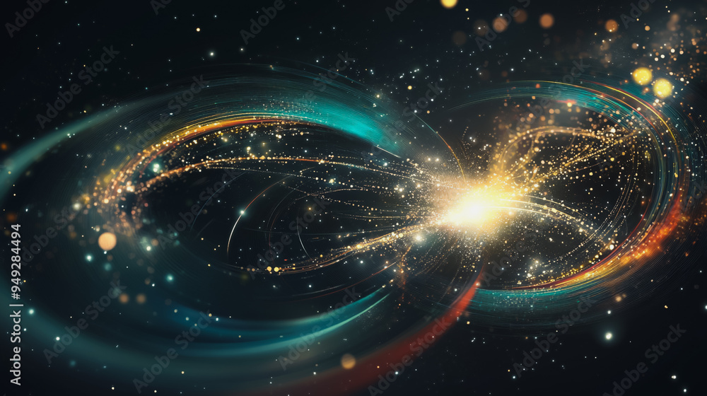 Obraz premium background Innovation network points Earth's surface wave background Abstract digital wave background information technology background The background is the background. gradient wave digital wave ban