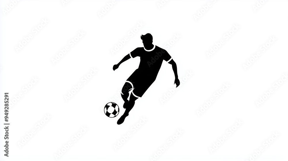 Fototapeta premium Dynamic Action of a Football Player Kicking a Soccer Ball