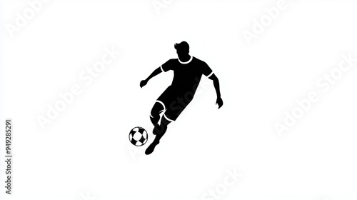 Dynamic Action of a Football Player Kicking a Soccer Ball