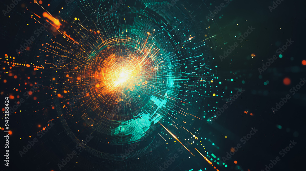Fototapeta premium background Innovation network points Earth's surface wave background Abstract digital wave background information technology background The background is the background. gradient wave digital wave ban