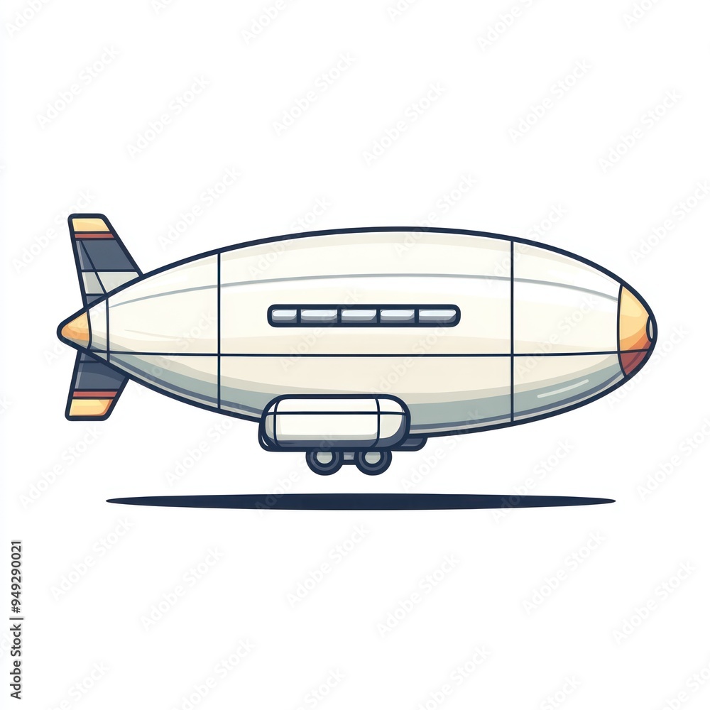 Cartoon Illustration of a Blimp Cartoon Illustration of a Blimp