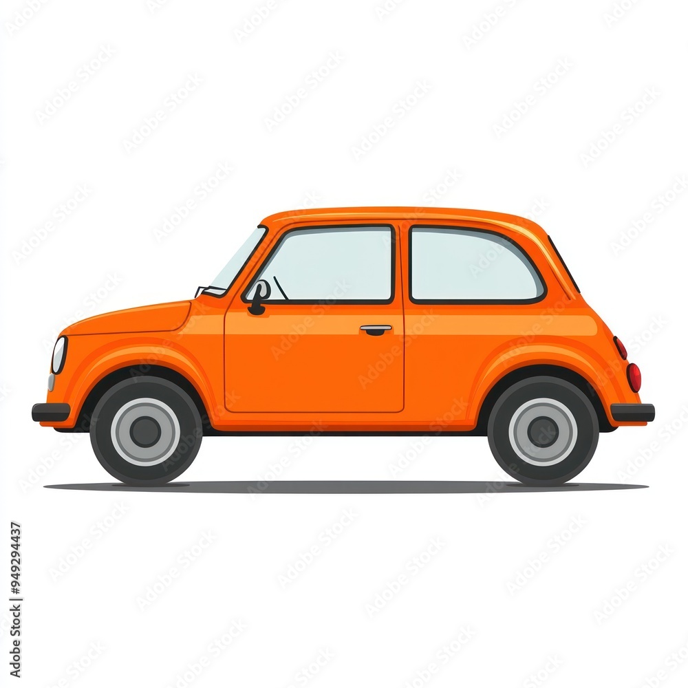 Orange Classic Car Illustration