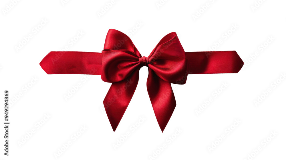 Red ribbon and bow isolated on white background Red ribbon and bow isolated on white background