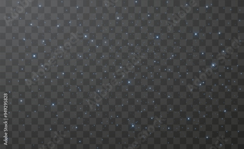 Galaxy Sky Glitter Bokeh Dust Star sparkle texture effect overlay isolated on transparent background. Starry night sky space. Star sky Particle Background, Dust, Starry space, Galaxy shiny