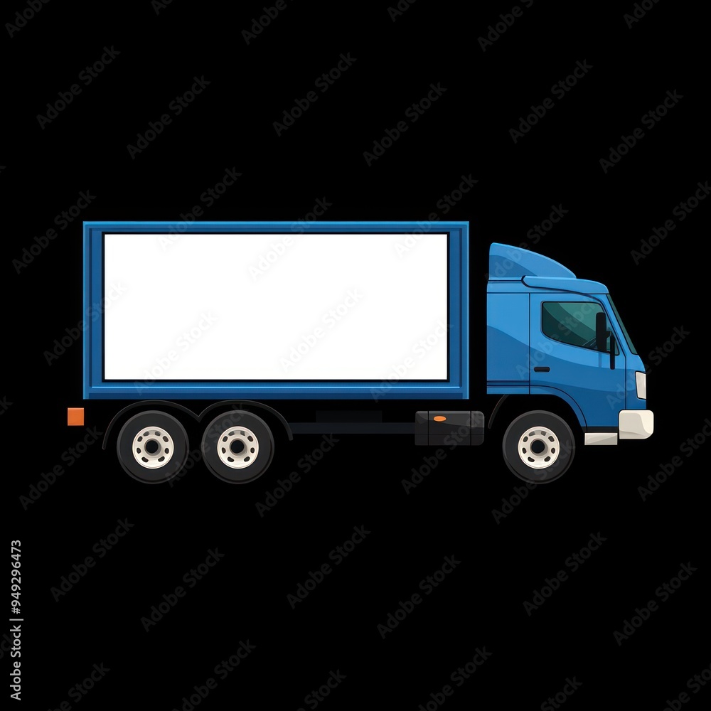 Blue Delivery Truck Illustration Blue Delivery Truck Illustration