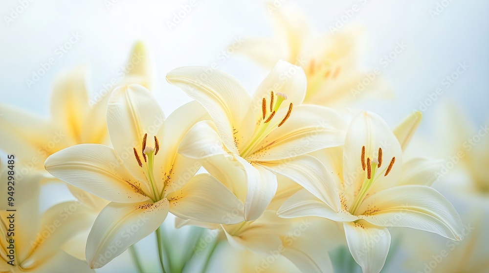 Delicate White Lilies in Bloom Delicate White Lilies in Bloom