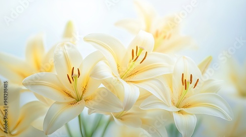 Delicate White Lilies in Bloom