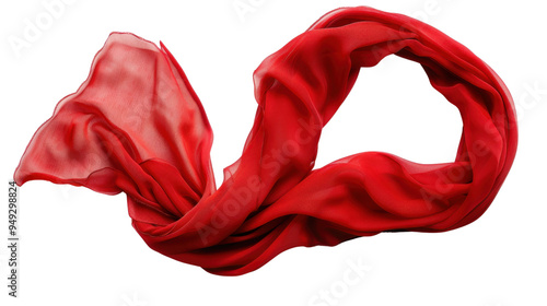Red scarf isolated on white background