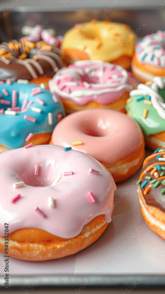 Assorted Glazed Donuts with Sprinkles Assorted Glazed Donuts with Sprinkles