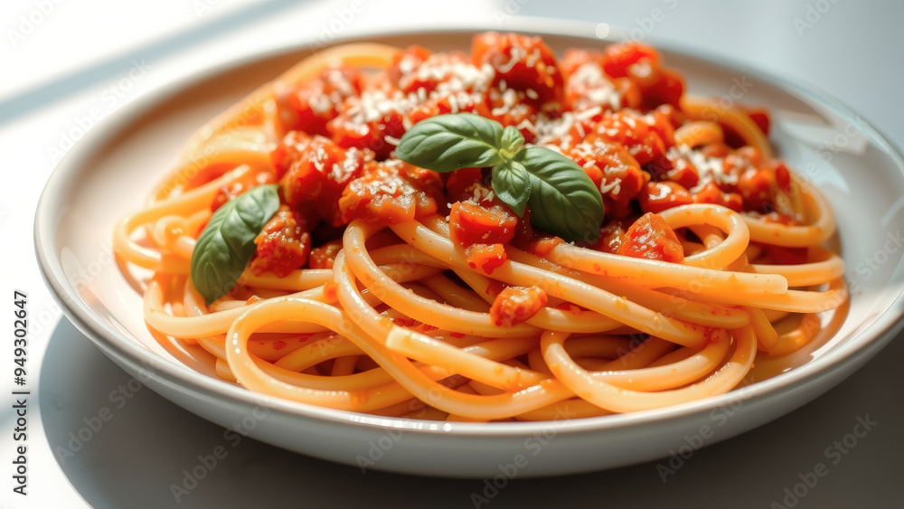 Spaghetti with Tomato Sauce and Basil Spaghetti with Tomato Sauce and Basil
