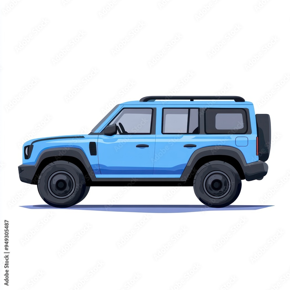 Blue Off-Road Vehicle Illustration Blue Off-Road Vehicle Illustration