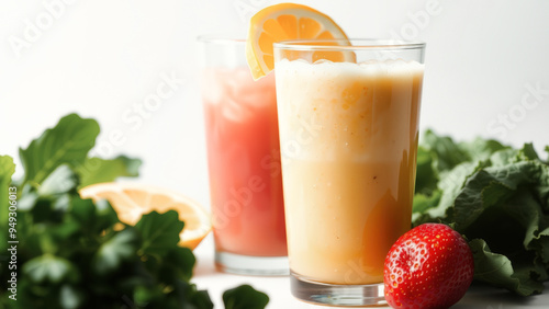 Refreshing Summer Smoothie with Orange and Strawberry