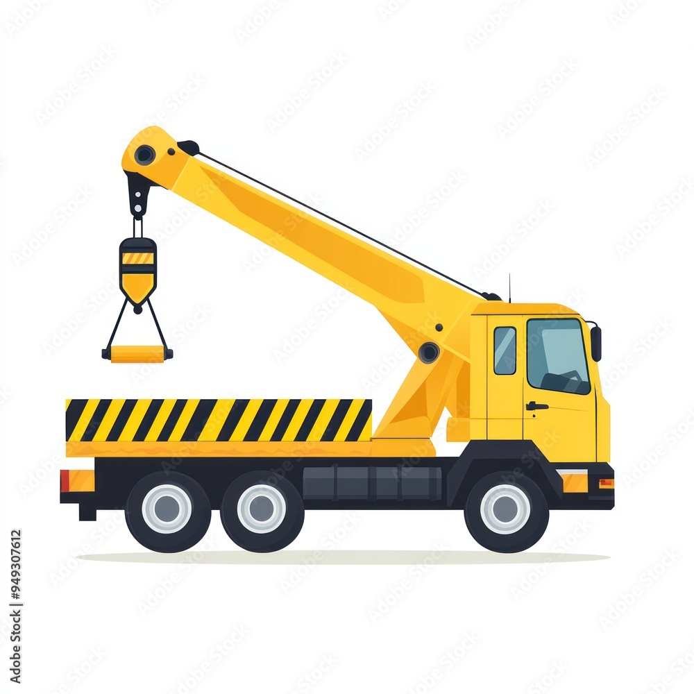 Yellow Crane Truck Illustration Yellow Crane Truck Illustration