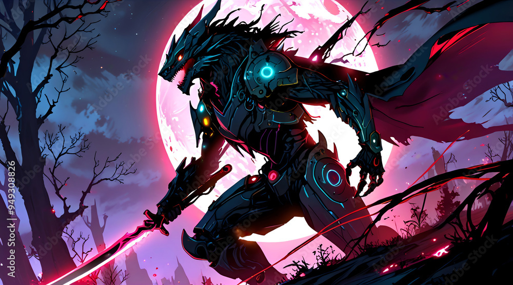 Cybernetic Werewolf Under Crimson Moon Cybernetic Werewolf Under Crimson Moon