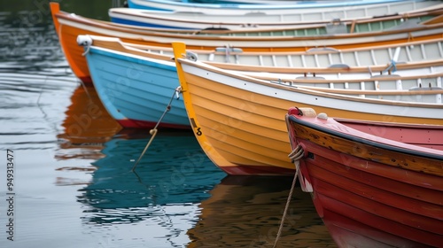 Wallpaper Mural A row of boats of different colors at a dock. Torontodigital.ca