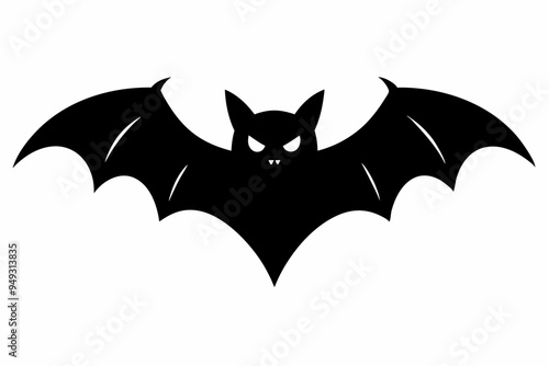 
Halloween bat. Black silhouette Halloween bat vector illustration, silhouette of halloween bats
