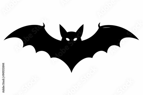 
Halloween bat. Black silhouette Halloween bat vector illustration, silhouette of halloween bats
