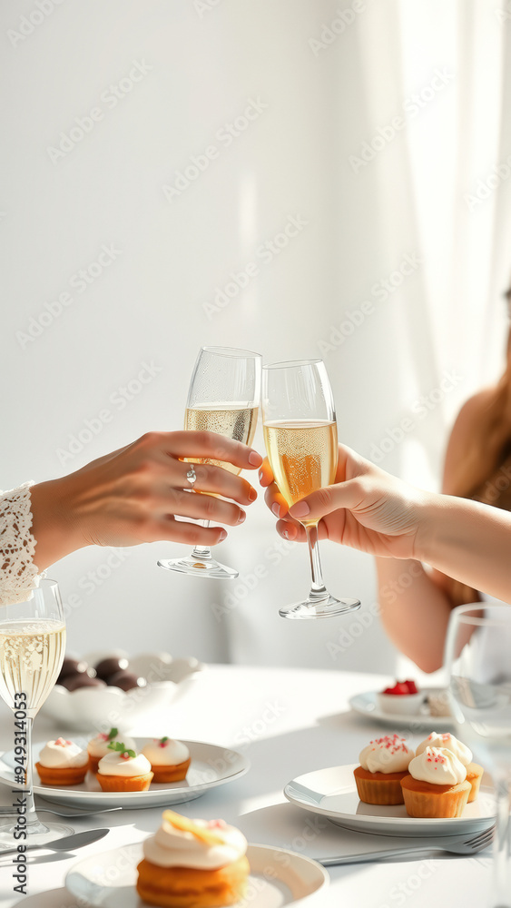 Toasting with Champagne and Delicious Cupcakes Toasting with Champagne and Delicious Cupcakes