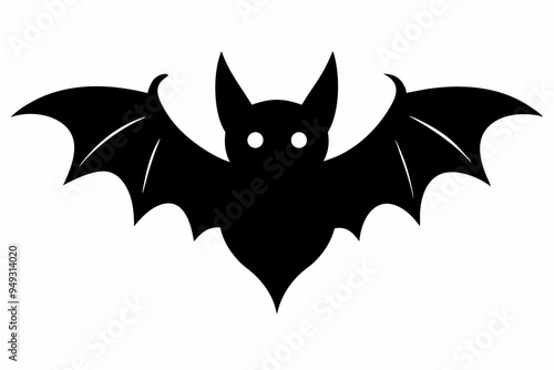 
Halloween bat. Black silhouette Halloween bat vector illustration, silhouette of halloween bats
