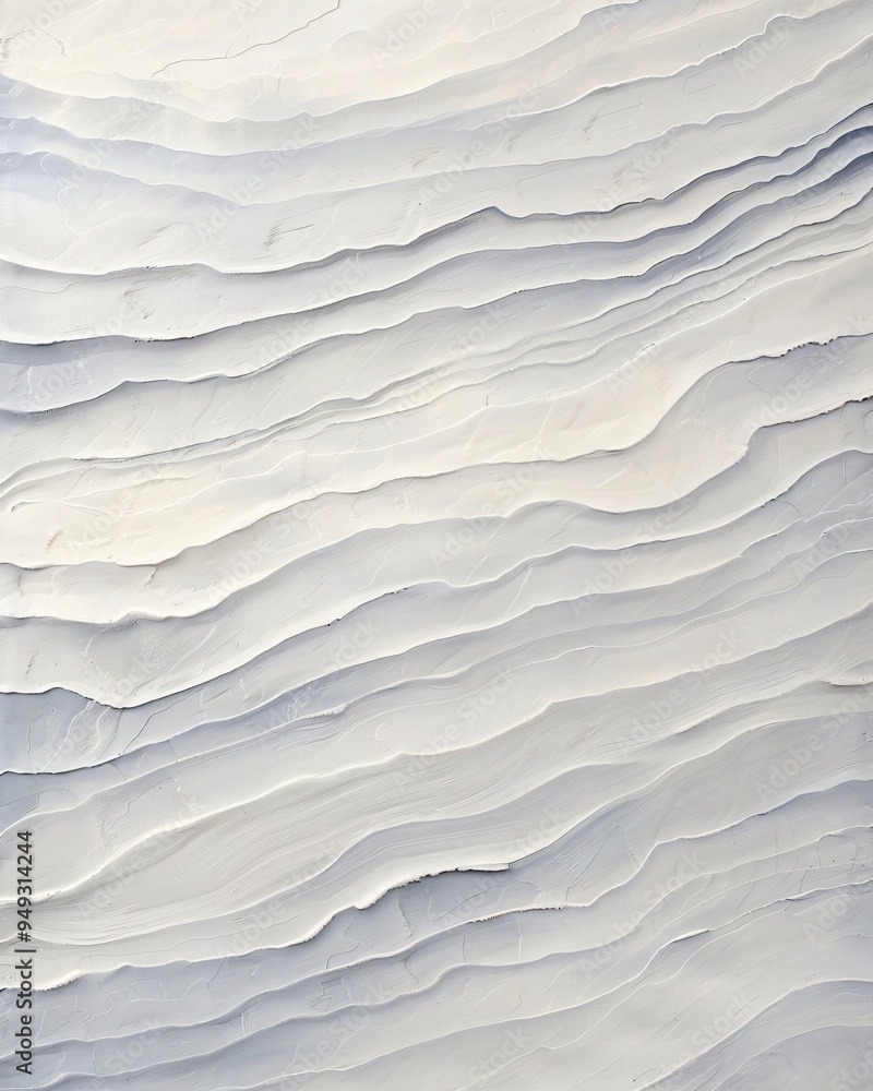 Obraz premium Abstract white and gray background with wavy lines.