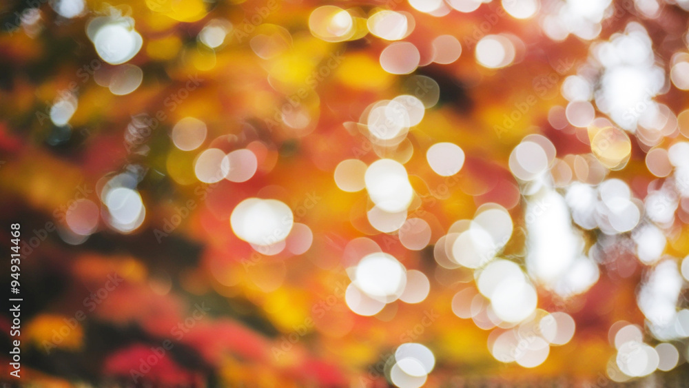 Naklejka premium Abstract Autumn Bokeh with Vibrant Fall Colors