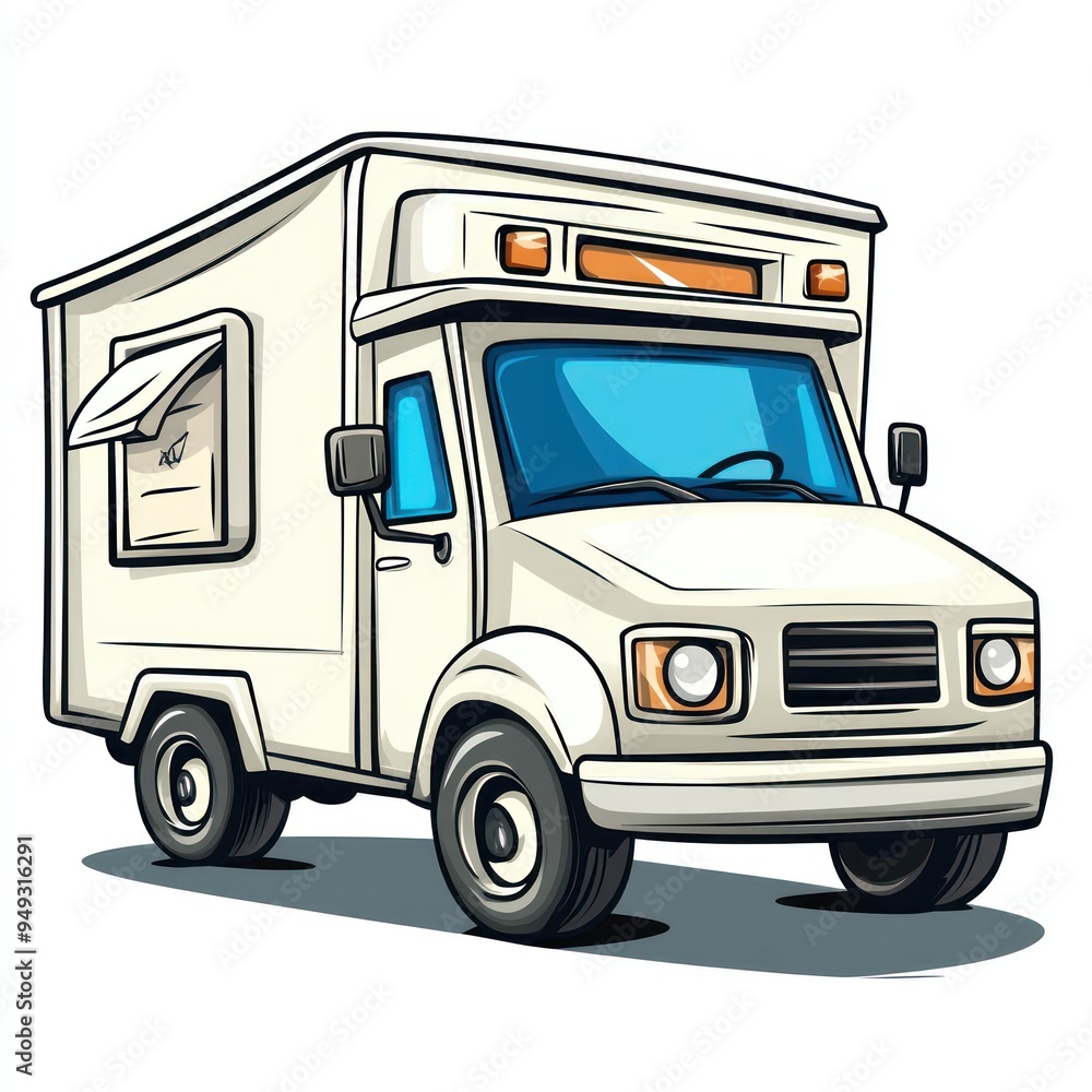 White Delivery Truck Illustration White Delivery Truck Illustration