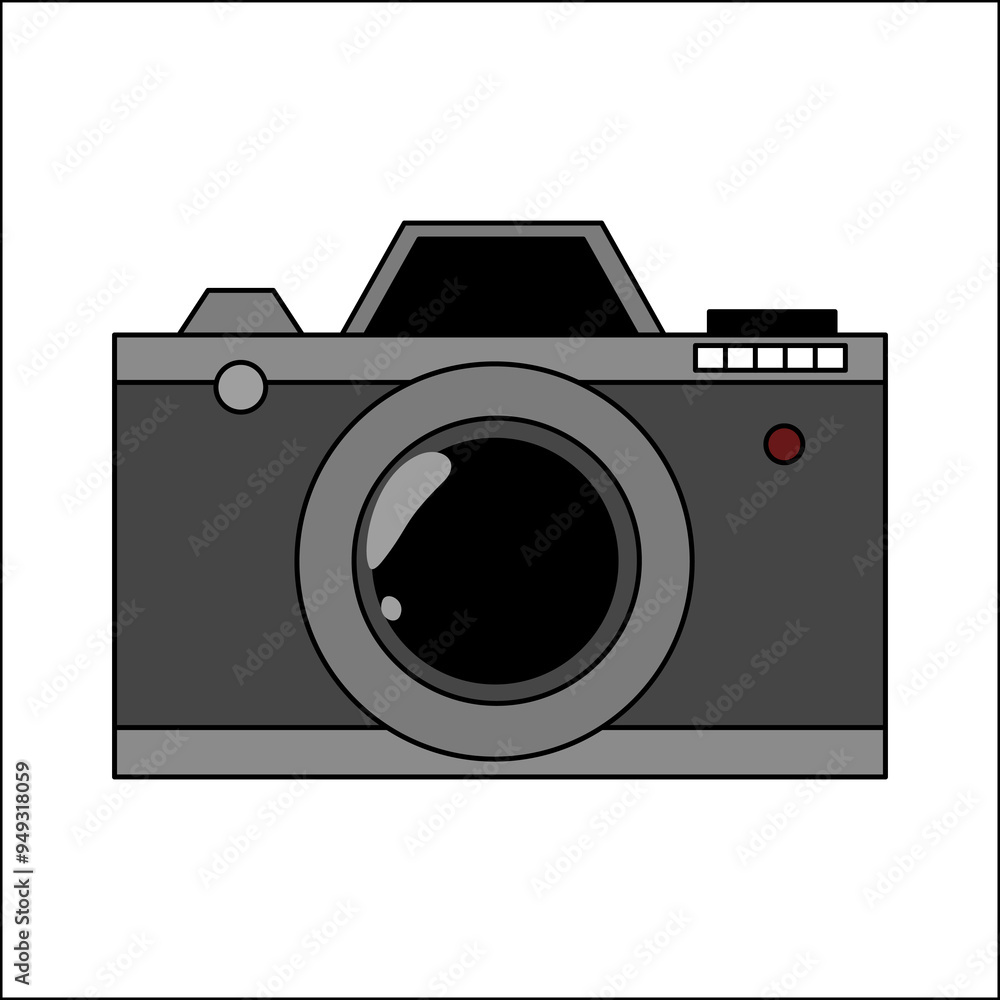 Camera vector art. Isolated flat illustration on white background Camera vector art. Isolated flat illustration on white background